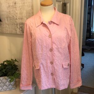 NWT CHRISTOPHER BANKS SZ L PINK BUTTON UP JACKET